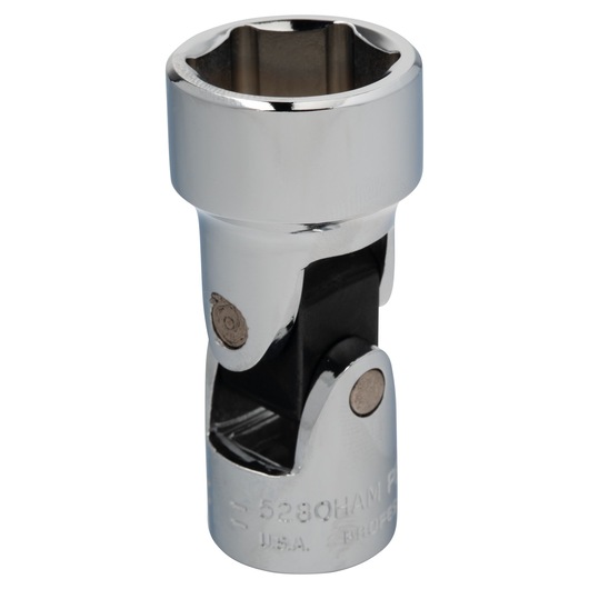 PROTO J5280HAM chrome socket universal joint tool front angle on white background.