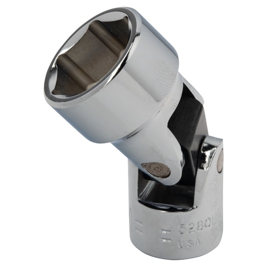 PROTO J5280HAM chrome universal joint socket, close-up angle on white background.