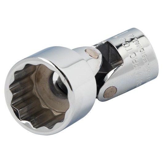 Photo of PROTO chrome universal joint socket, SKU J5281AM, close-up on white background.