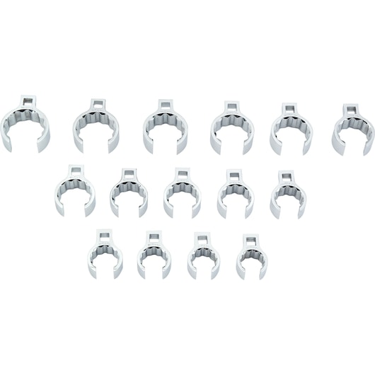 1/2 in. Drive 12-Point Flare Nut Crowfoot Wrench Set (15 pc.)