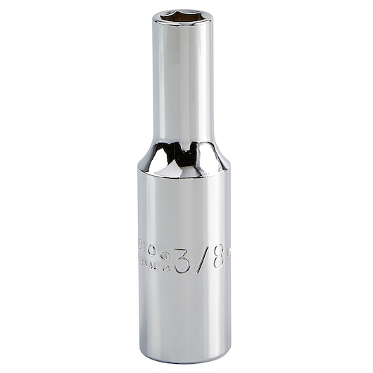 Photo of PROTO J5312H chrome deep socket, 3/8 inch, tool category, front angle on white background.