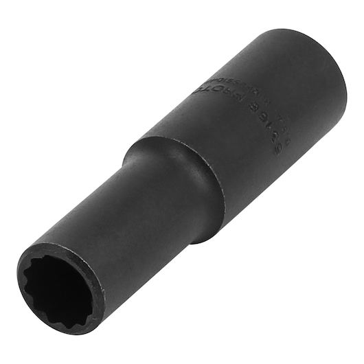 Photo of PROTO J5316B black industrial deep socket, 12-point, shown at angle on white background.