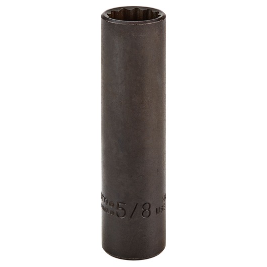 PROTO J5320B deep 12-point socket, dark metal finish, shown upright on white background, hand tool accessory.