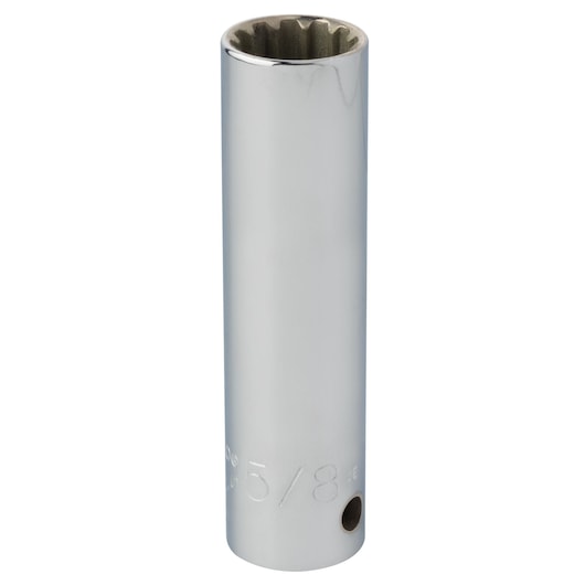 PROTO J5320DPL chrome deep socket, 5/8 inch, shown upright on white background.