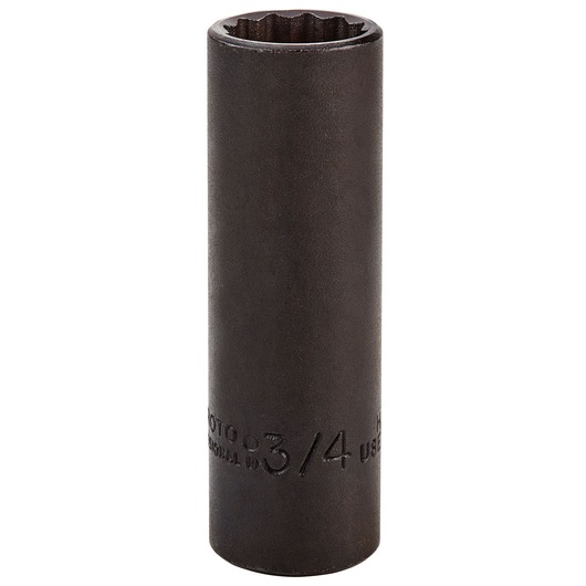 PROTO J5324B deep impact socket, black finish, cylindrical shape, front angle on white background.