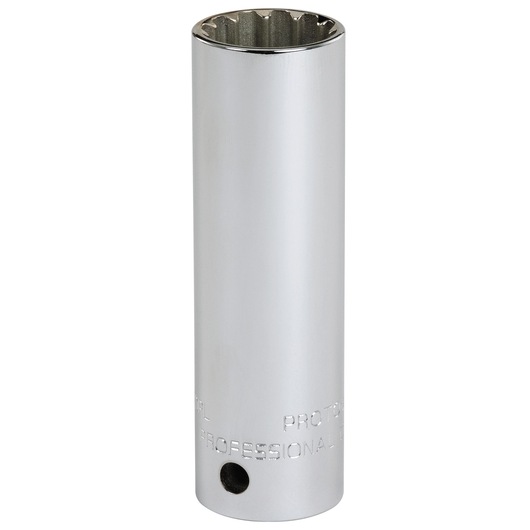 PROTO J5324DPL chrome deep socket, twelve-point design, photographed on white background.