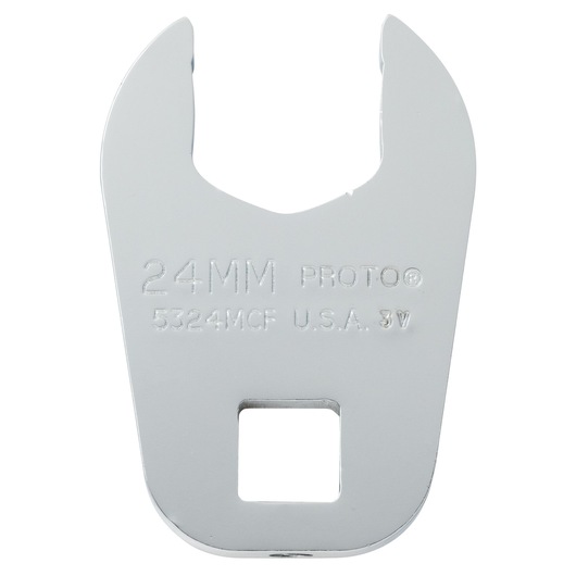 PROTO J5324MCF 24mm open end wrench head, silver finish, front angle, white background.
