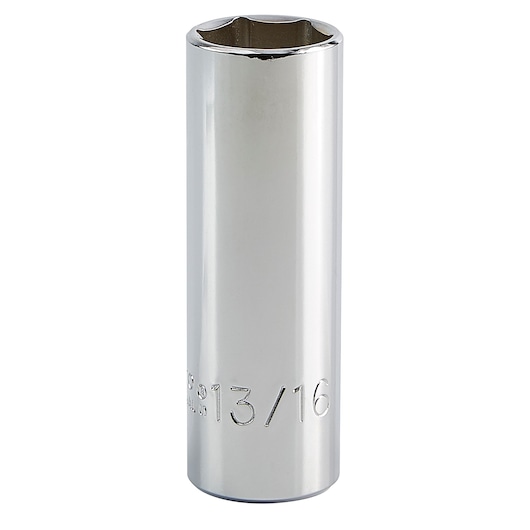 PROTO J5326H chrome deep socket 13/16 inch, tool photography, front angle on white background.