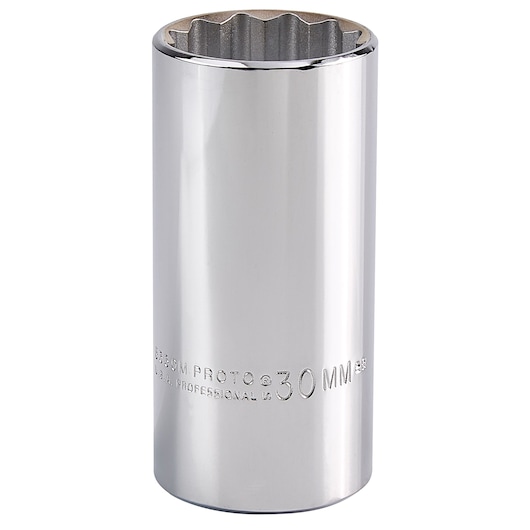 PROTO J5330M chrome 30mm deep socket photographed from front on white background.