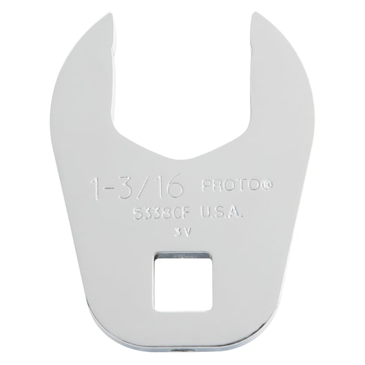 PROTO J5338CF open-end crowfoot wrench, 1-3/16 inch, silver finish, front view on white background.