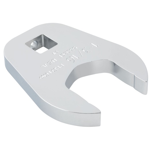 PROTO J5338CF chrome open-end crowfoot wrench on white background, angled view showing square drive.