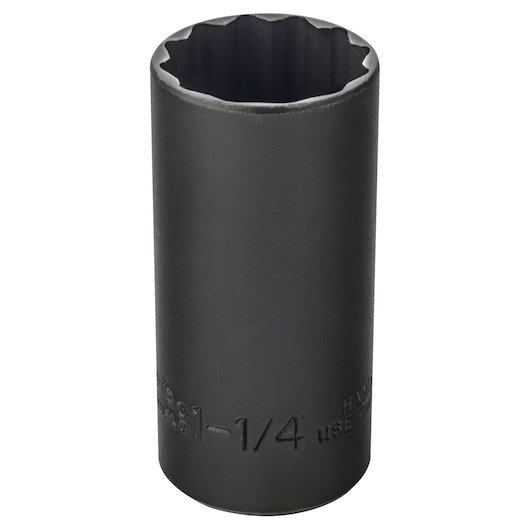 1/2 in. Drive 1-1/4 in. 12-Point Deep Black Oxide Socket