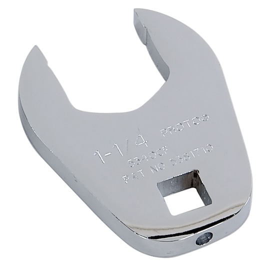 PROTO J5340CF chrome crowfoot wrench, open-end, angled view on white background.