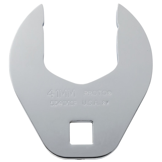 PROTO J5341MCF open-end crowfoot wrench, 41mm size, chrome finish, front angle on white background.