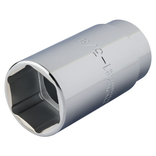 PROTO J5344H chrome six-point socket, close-up angle, polished metal finish, tool photography.