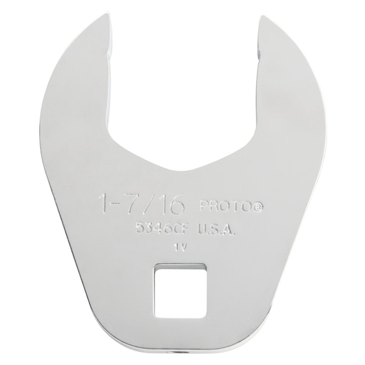 PROTO J5346CF open-end crowfoot wrench, chrome finish, 1-7/16 inch size, front angle on white background.