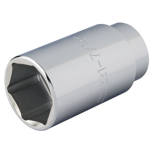 PROTO J5346H chrome socket, 6-point, photographed at angle on white background.