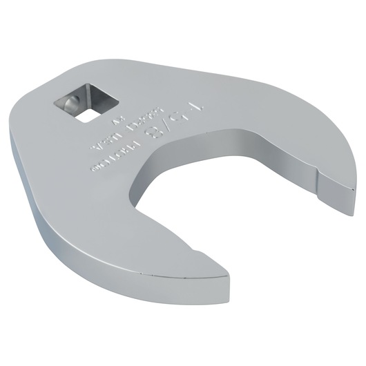 PROTO J5352CF crowfoot wrench, silver finish, top angle on white background, open end tool head.
