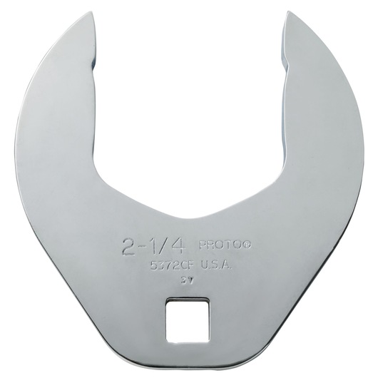 PROTO J5372CF large chrome open-end crowfoot wrench, front angle on white background.