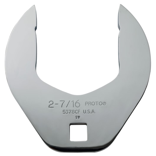 PROTO J5378CF large open-end crowfoot wrench, polished silver, front angle on white background.