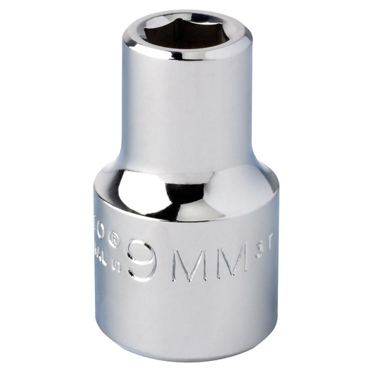 PROTO J5409MH 9mm chrome socket, close-up front angle, white background.