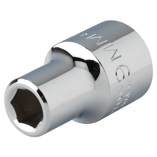 Photo of a PROTO J5409MH chrome 6-point socket, angled on white background, tool category.