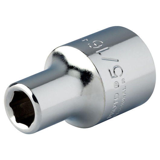PROTO J5410H chrome hand socket, 5/16 inch, side view on white background.