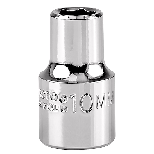 PROTO J5410MH 10mm chrome socket, front angle on white background.