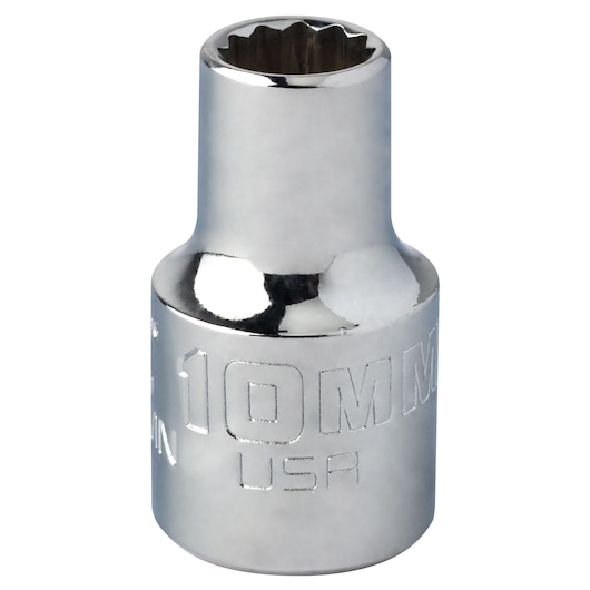 PROTO J5410MN chrome 10mm socket photographed from front on white background.