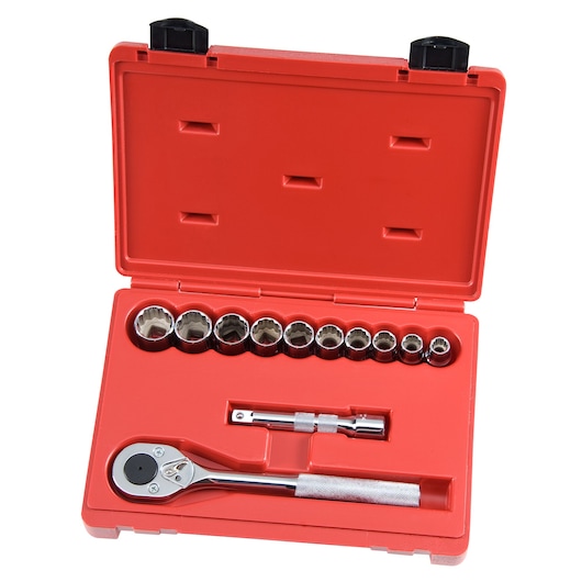 1/2 in. Drive 12-Point Socket Set With Case (12 pc.)