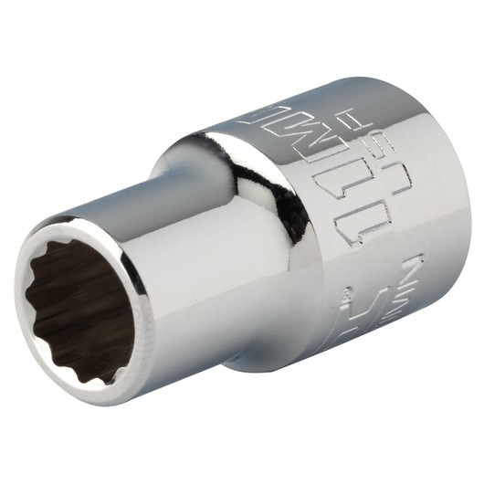 PROTO J5411MN chrome hand socket, 12-point metric, product photography on white background.