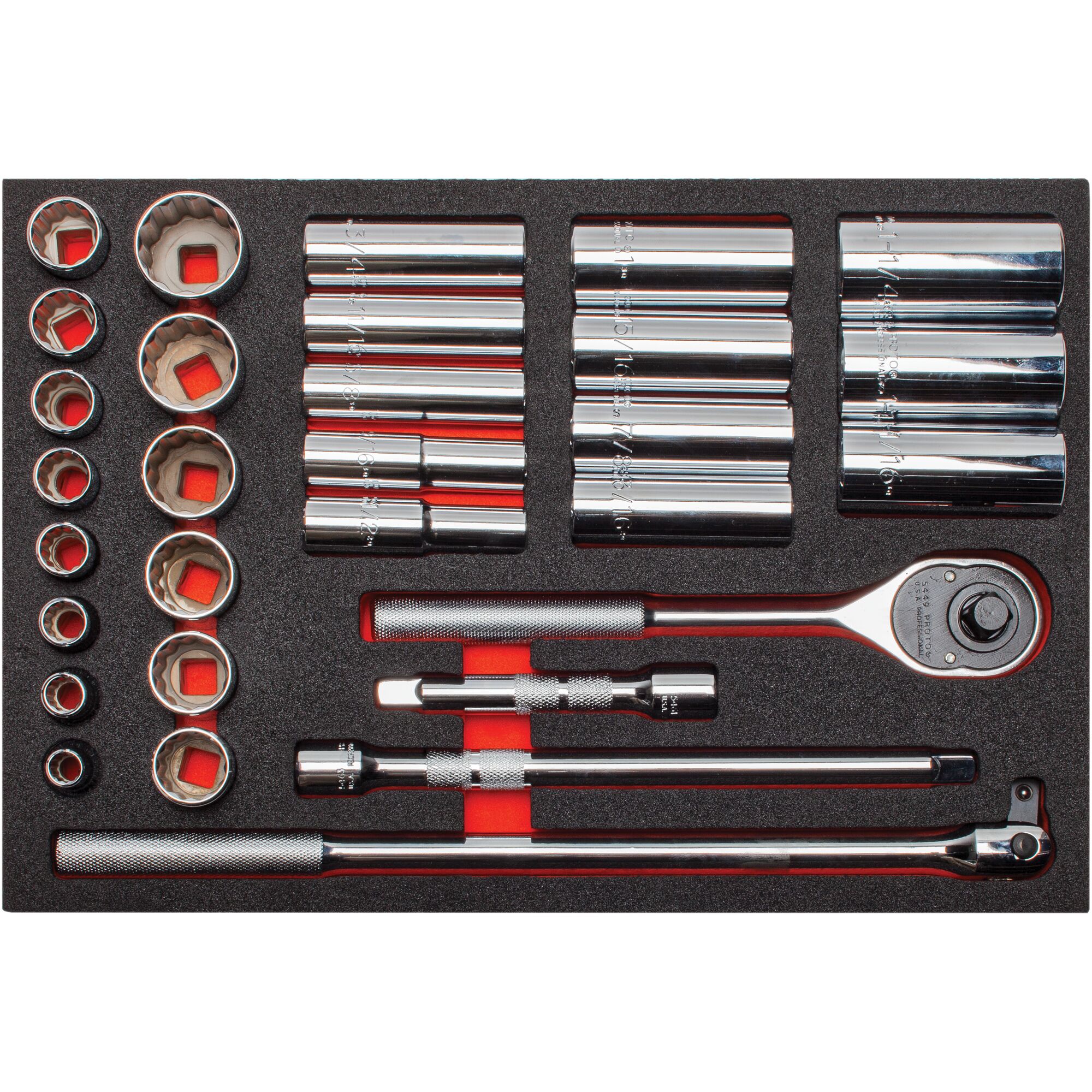 1/2 in. Drive 12-Point Socket Set With Classic Pear Head Ratchet