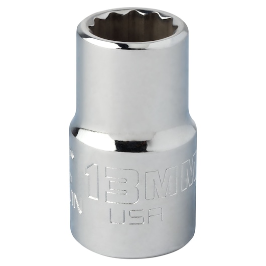 PROTO J5413MN chrome 13mm socket, front angle, white background.