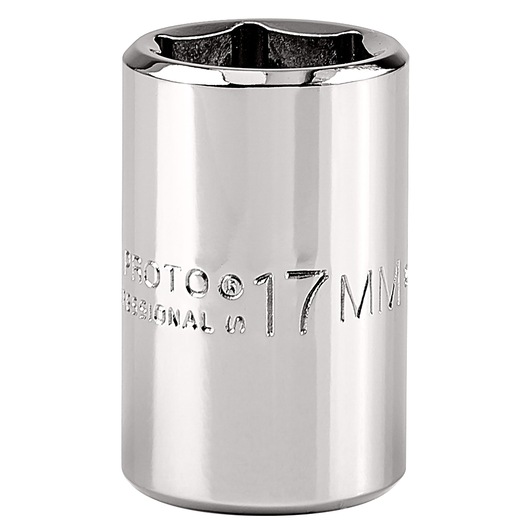 PROTO J5417MH chrome 17mm socket photographed upright on white background.