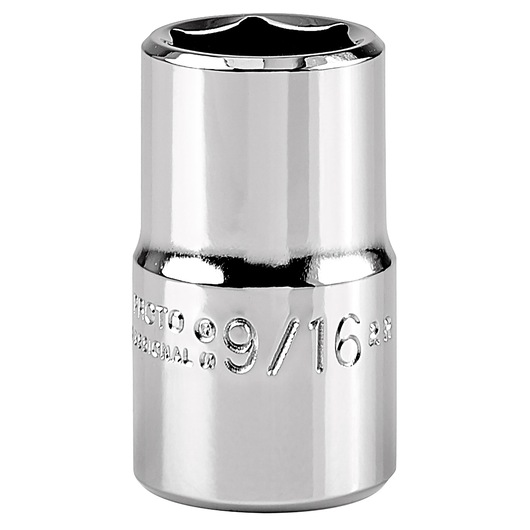 PROTO J5418H chrome socket 9/16 inch, photography, front angle on white background