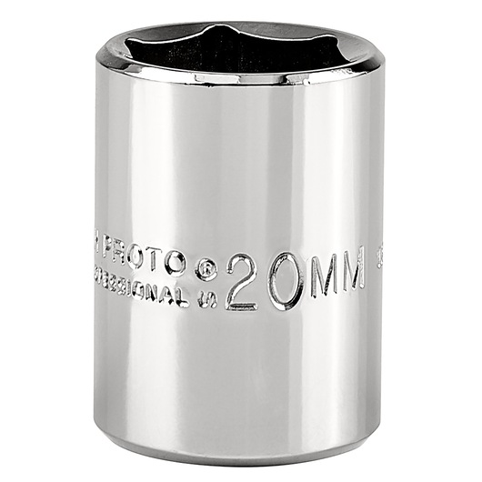 PROTO 20mm chrome socket, SKU J5420MH, tool category, front angle on white background.