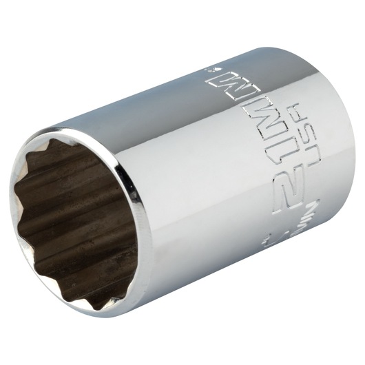 PROTO J5421MN chrome socket, close-up angled view on white background, showing engraved 21MM marking.