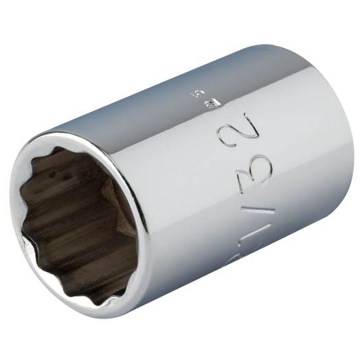 PROTO J5421 chrome-finish 12-point socket, tool category, angled on white background.