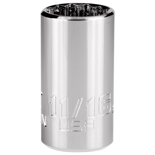 PROTO 11/16 inch chrome socket, SKU J5422N, tool photography on white background, front angle.