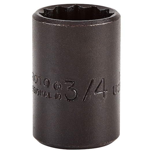 1/2 in. Drive 3/4 in. 12-Point Black Oxide Socket