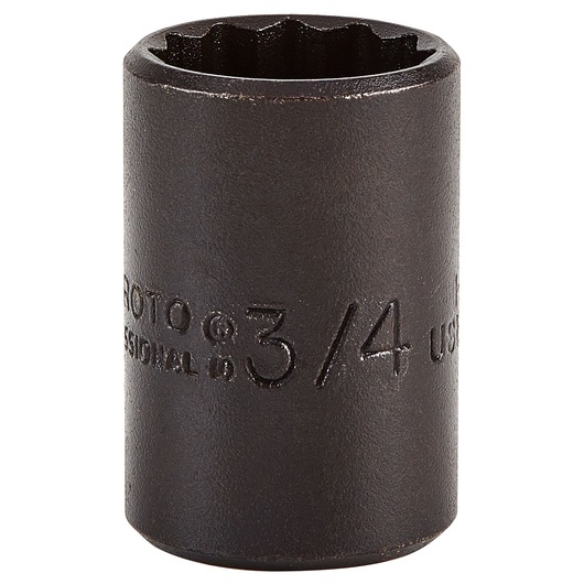 PROTO J5424B dark metal 3/4-inch 12-point socket photographed on white background.