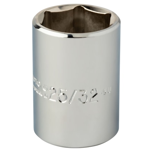 PROTO J5425H chrome socket, 25/32 inch, front angle on white background.