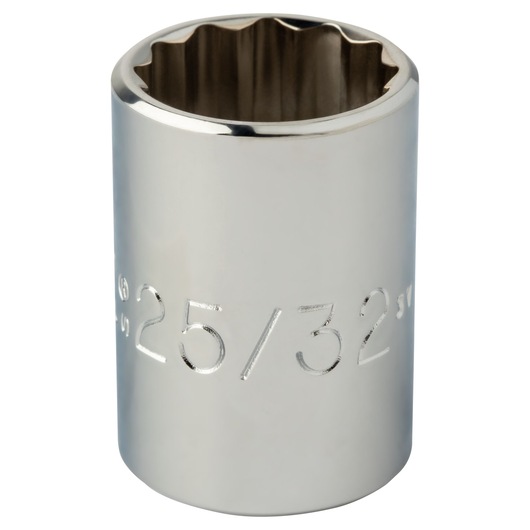 PROTO J5425 chrome socket, 25/32 inch size, shown from front angle on white background.