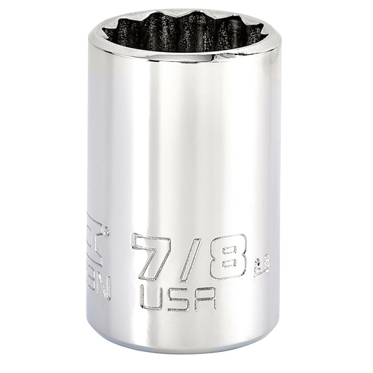 PROTO J5428N chrome socket, 7/8 inch, front angle on white background.