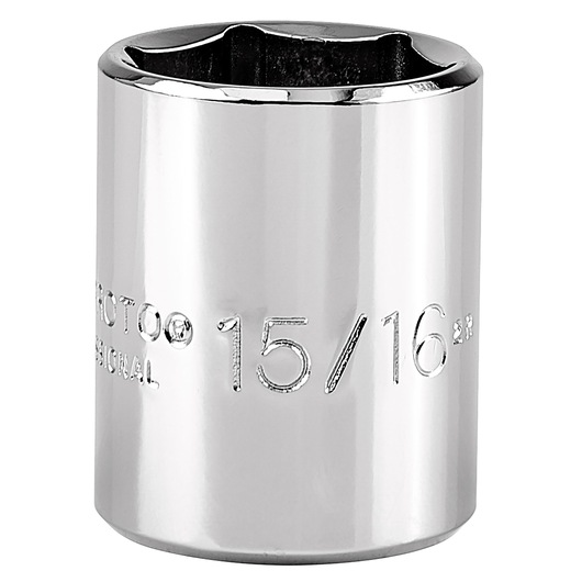 PROTO J5430H chrome socket, 15/16 inch size, front angle on white background.