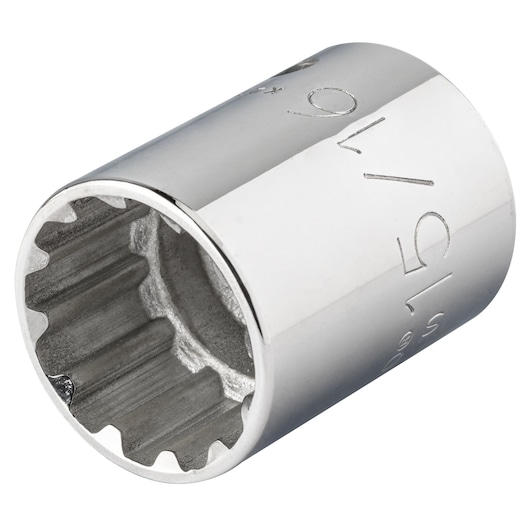 Photo of PROTO J5430SPL chrome socket, 12-point design, angled view on white background, tool accessory.