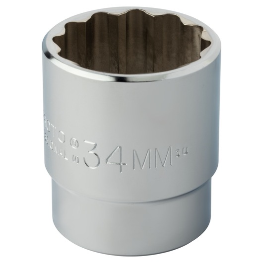 PROTO J5434M 34mm chrome socket, front angle, white background.