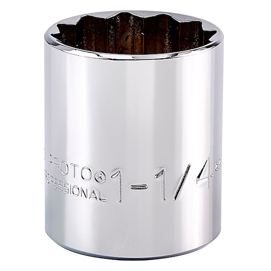 PROTO J5440 chrome socket, 1-1/4 inch size, photographed from front on white background.