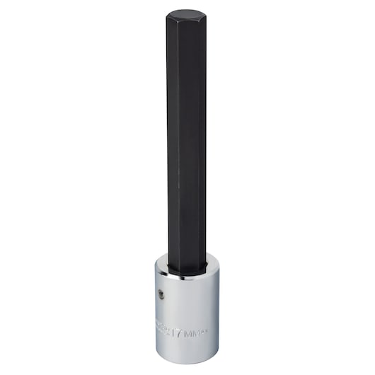 PROTO J5441-17MXL hex socket tool, silver base and black shaft, front angle, white background.