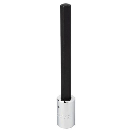 PROTO hex bit socket with chrome base, tall black hex shaft, SKU J54411/2XL, front angle photo.
